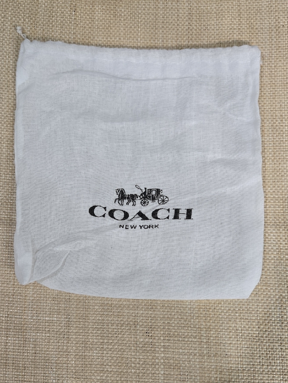 Coach White Dust Bag with Black Logo